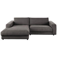 ECKSOFA  in Cord Dunkelgrau  190/270 cm  - Dunkelgrau/Schwarz, Design, Kunststoff/Textil (190/270cm) - Lomoco