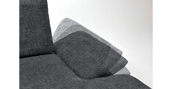 ECKSOFA in Flachgewebe Dunkelgrau  - Dunkelgrau/Schwarz, Design, Holz/Textil (314/159cm) - Dieter Knoll