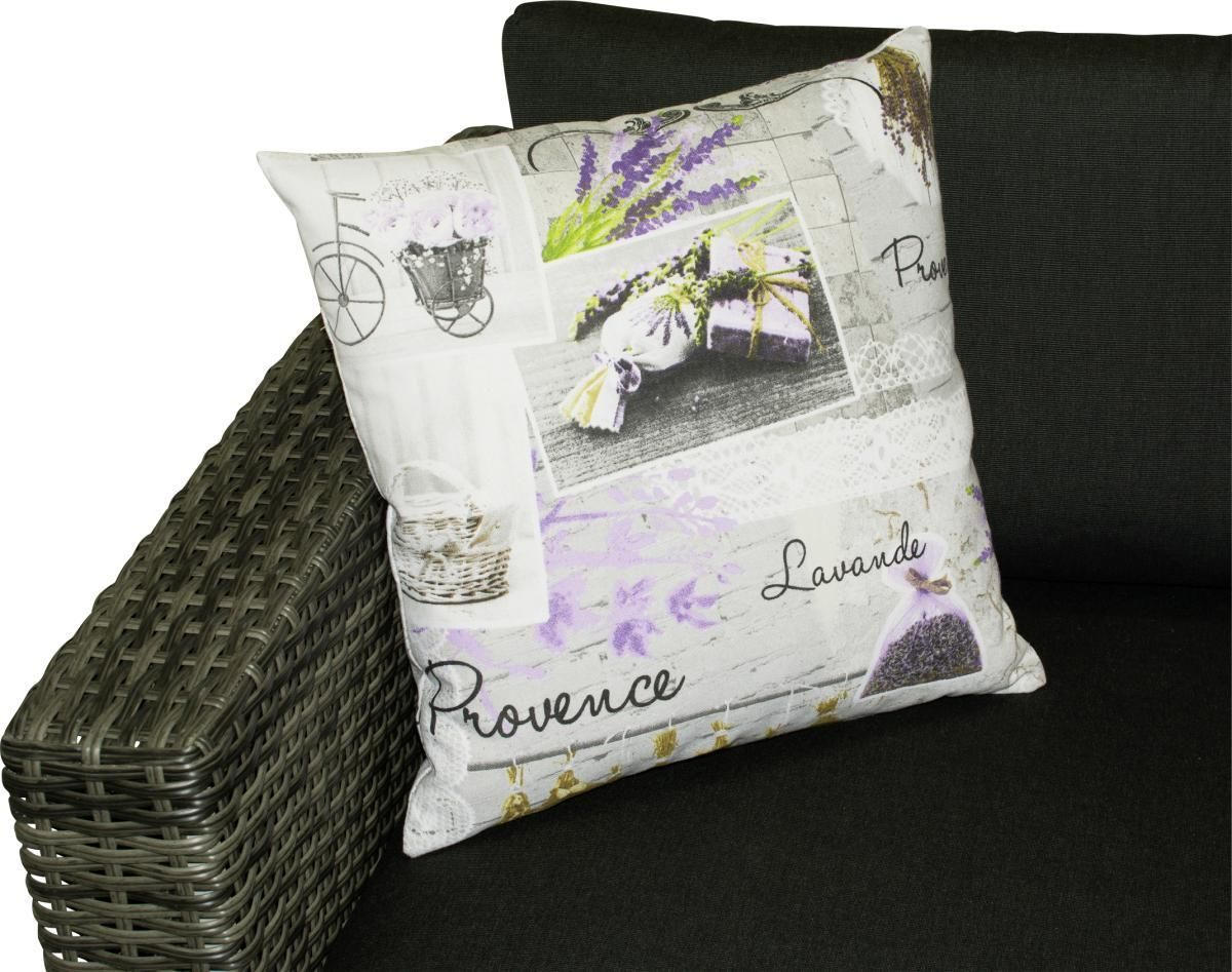 ZIERKISSEN in Grau, Grün, Violett Floral 40/40 cm  - Violett/Grau, Design, Textil (40/40cm)