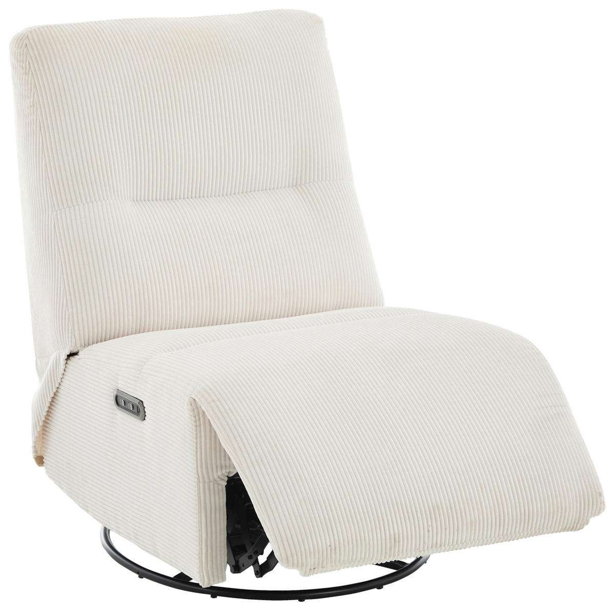 RELAXSESSEL in Textil Creme  - Creme/Schwarz, Design, Textil/Metall (74/105/92cm) - Carryhome