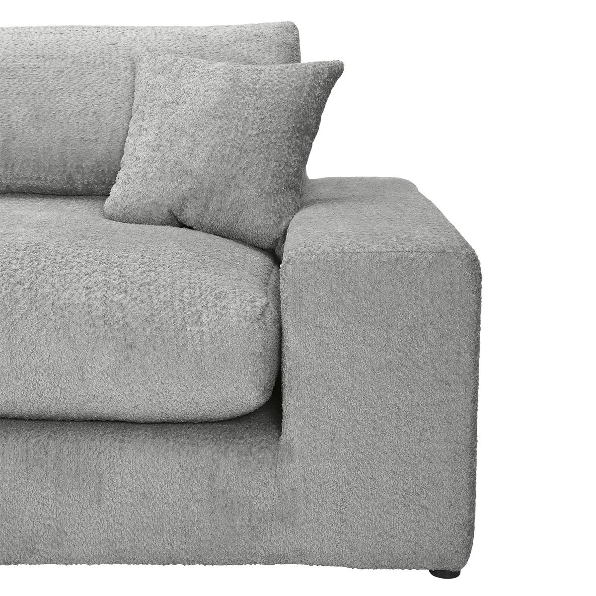 BIGSOFA Struktur, Bouclé Grau  - Greige/Schwarz, MODERN, Kunststoff/Textil (240/76/125cm) - Landscape