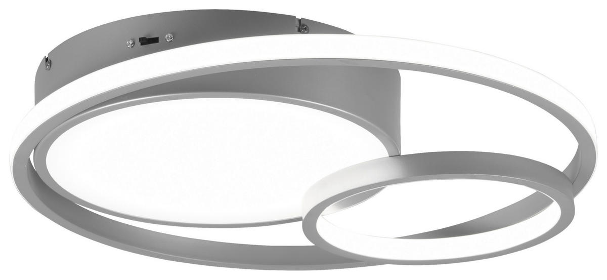 LED-DECKENLEUCHTE 48/9,5 cm   - Titanfarben, Design, Metall (48/9,5cm) - P & B