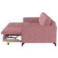 ECKSOFA in Flachgewebe, Leinenoptik Rosa  - Schwarz/Rosa, Design, Textil/Metall (170/242cm) - Xora