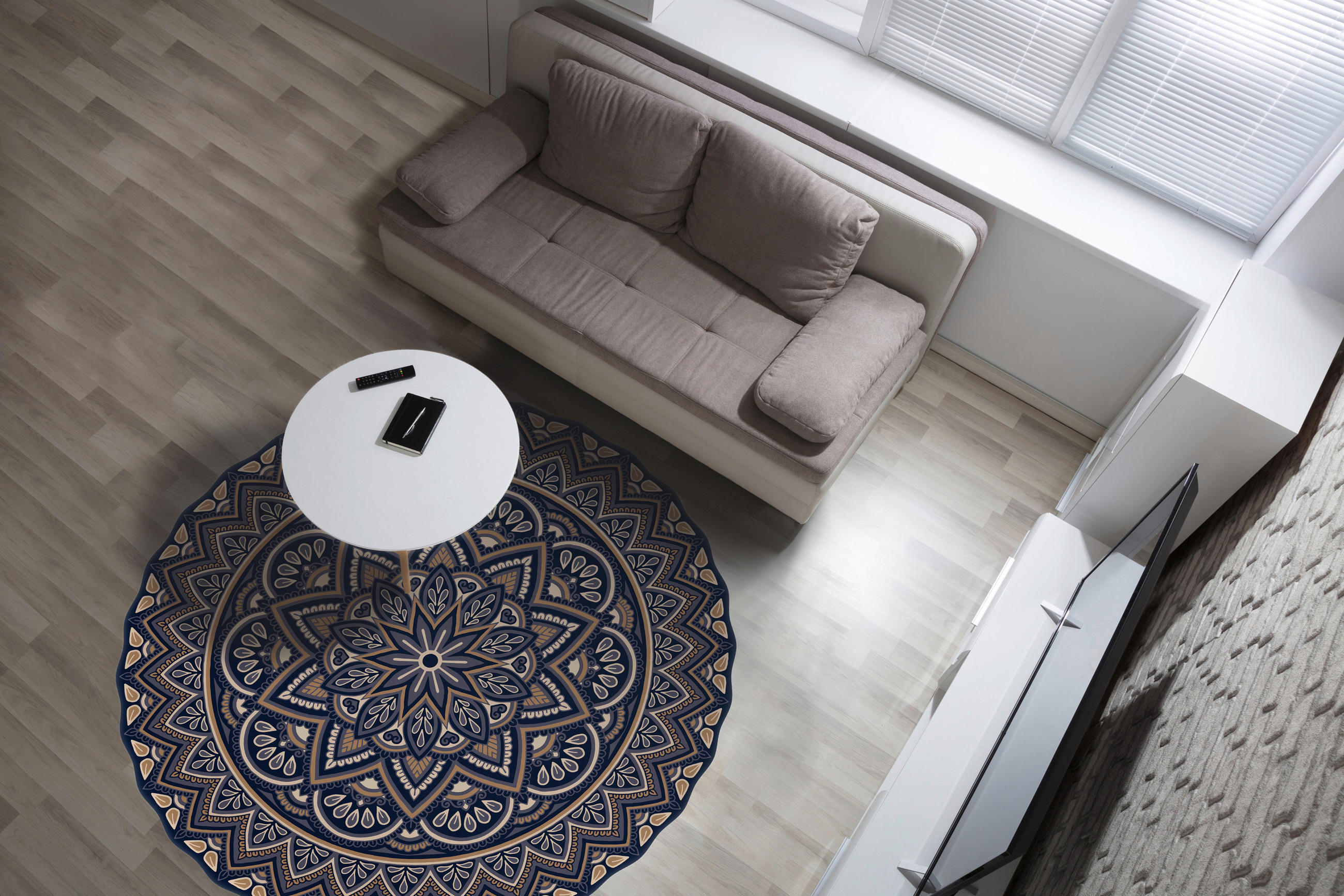 OUTDOORTEPPICH 80/80 cm  - Blau, Design, Kunststoff (80/80cm)