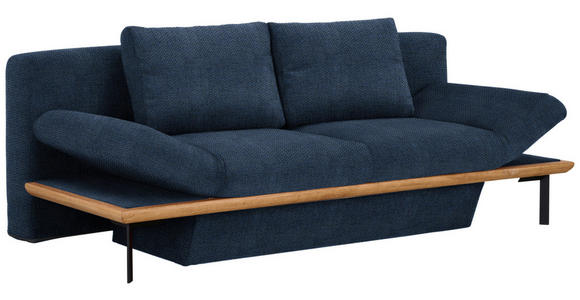SCHLAFSOFA in Chenille Dunkelblau - Schwarz/Dunkelblau, MODERN, Holz/Textil (212/89/102cm) - Dieter Knoll