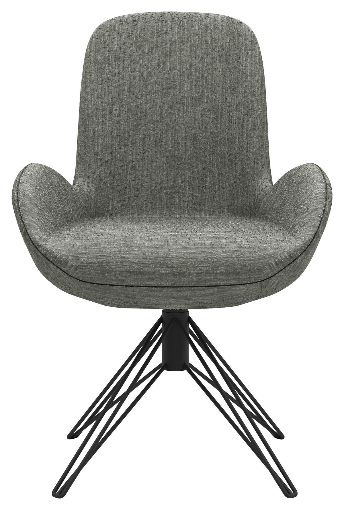 ARMLEHNSTUHL Chenille Anthrazit  - Anthrazit/Schwarz, Design, Textil/Metall (64/90/61cm) - Musterring
