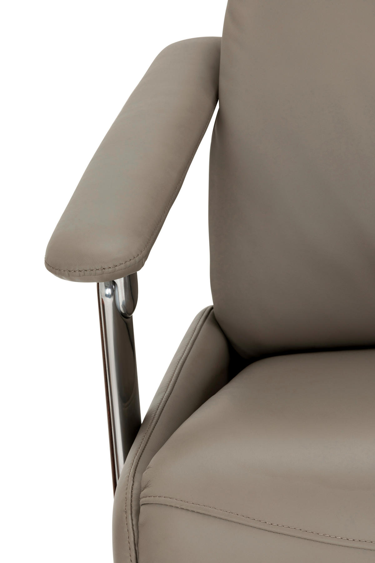 RELAXSESSEL Lederlook Echtleder    - Taupe/Schwarz, KONVENTIONELL, Leder/Textil (73/116/84cm) - Livetastic