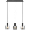 HÄNGELEUCHTE Alesund 90/20/120 cm   - Schwarz, Design, Glas/Metall (90/20/120cm) - Dieter Knoll