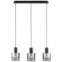 ZÁVĚSNÉ SVÍTIDLO, 90/20/120 cm  - černá, Design, kov/sklo (90/20/120cm) - Dieter Knoll