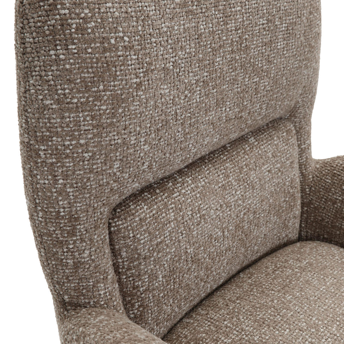 ARMLEHNSTUHL  Wippfunktion, Sitzfläche 360° drehbar, automatische Rückholfunktion Webstoff  Creme, Hellbraun  - Hellbraun/Creme, MODERN, Textil/Metall (63/91/65cm) - Hom`in