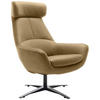 SESSEL in Echtleder Hellbraun  - Hellbraun/Schwarz, Modern, Leder/Metall (81/112/83cm) - Trendmanufaktur