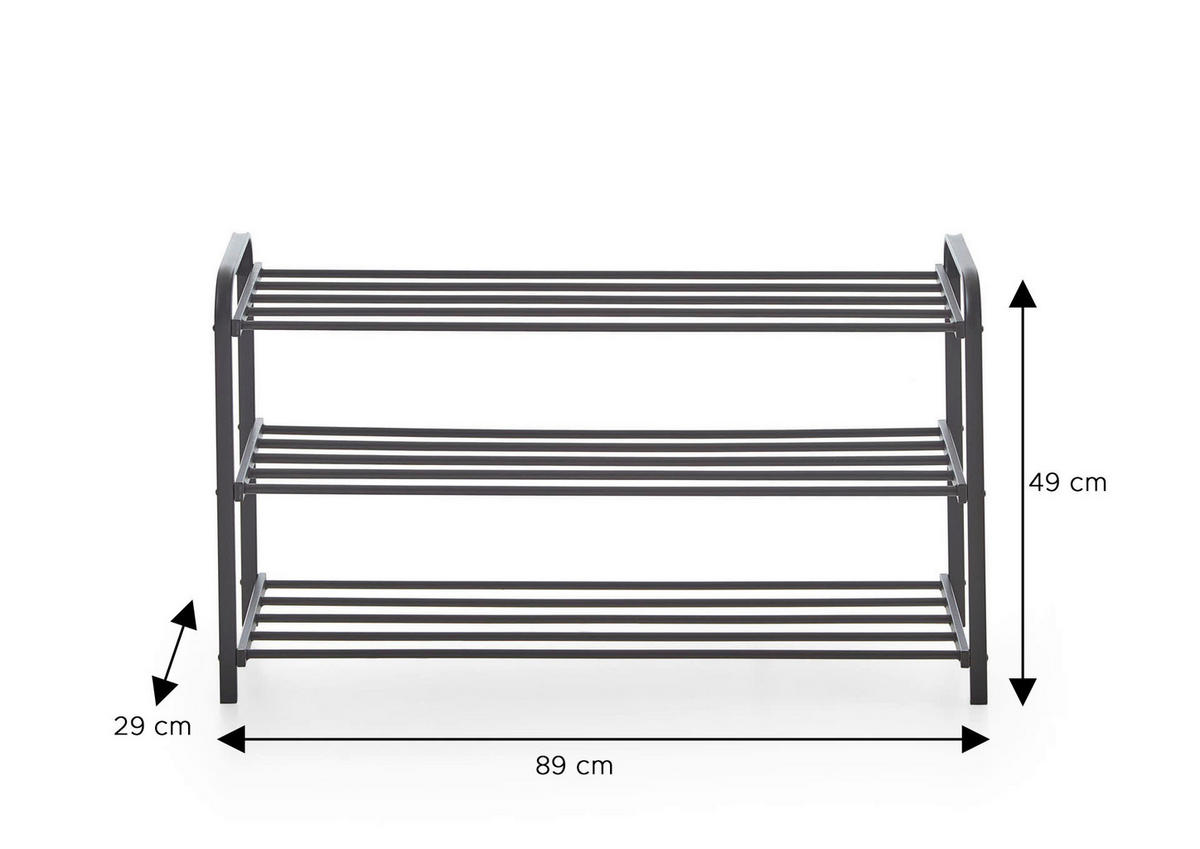 SCHUHREGAL Schwarz  - Schwarz, Design, Metall (89/49/29cm) - MID.YOU