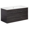 WASCHTISCHKOMBI 103 cm  - Dunkelbraun/Silberfarben, MODERN, Keramik/Holzwerkstoff (103cm) - MID.YOU