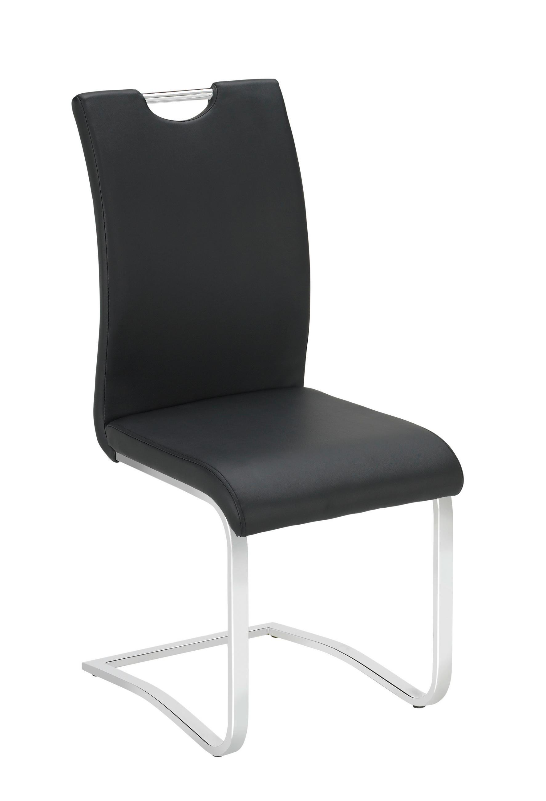 Schwingstuhl in Metall, Textil Schwarz, Chromfarben