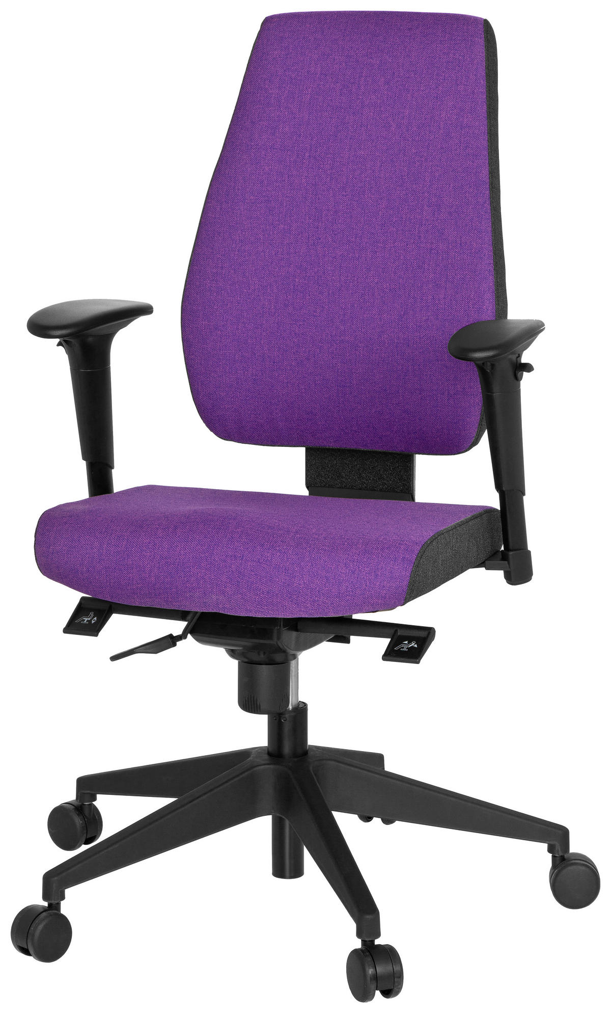 OTOČNÁ ŽIDLE, plochá tkanina, fialová, černá, tmavě šedá - černá/tmavě šedá, Moderní, textil/plast (56/123/47cm) - MID.YOU