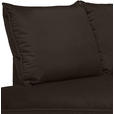 ECKSOFA in Samt Dunkelbraun  - Dunkelbraun/Schwarz, Design, Textil/Metall (200/241cm) - Carryhome