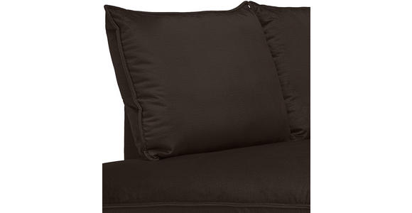 ECKSOFA in Samt Dunkelbraun  - Dunkelbraun/Schwarz, Design, Textil/Metall (200/241cm) - Carryhome