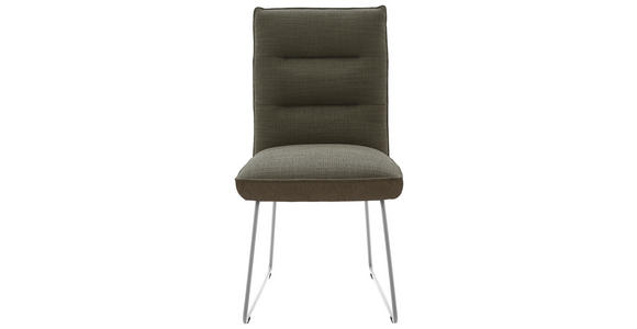 STUHL in Stahl Flachgewebe Metall, Textil - Edelstahlfarben/Dunkelbraun, Design, Textil/Metall (49/93/59cm) - Dieter Knoll
