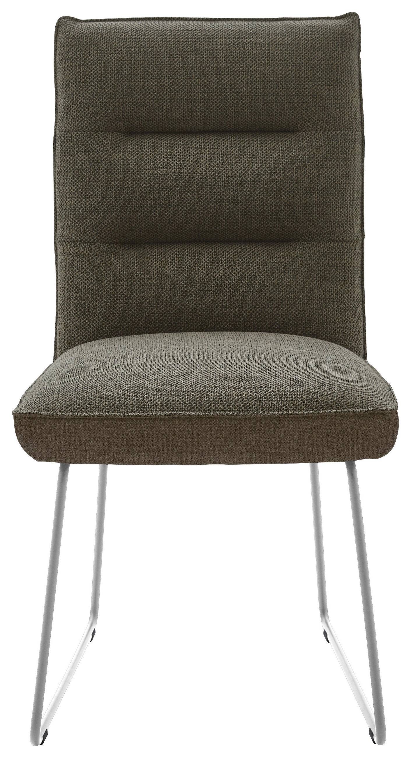 STUHL  in Stahl Flachgewebe Metall, Textil  - Edelstahlfarben/Dunkelbraun, Design, Textil/Metall (49/93/59cm) - Dieter Knoll