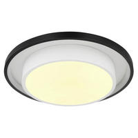 LED-DECKENLEUCHTE 21 W  39,5/5 cm    - Opal/Schwarz, Design, Kunststoff/Metall (39,5/5cm) - Globo