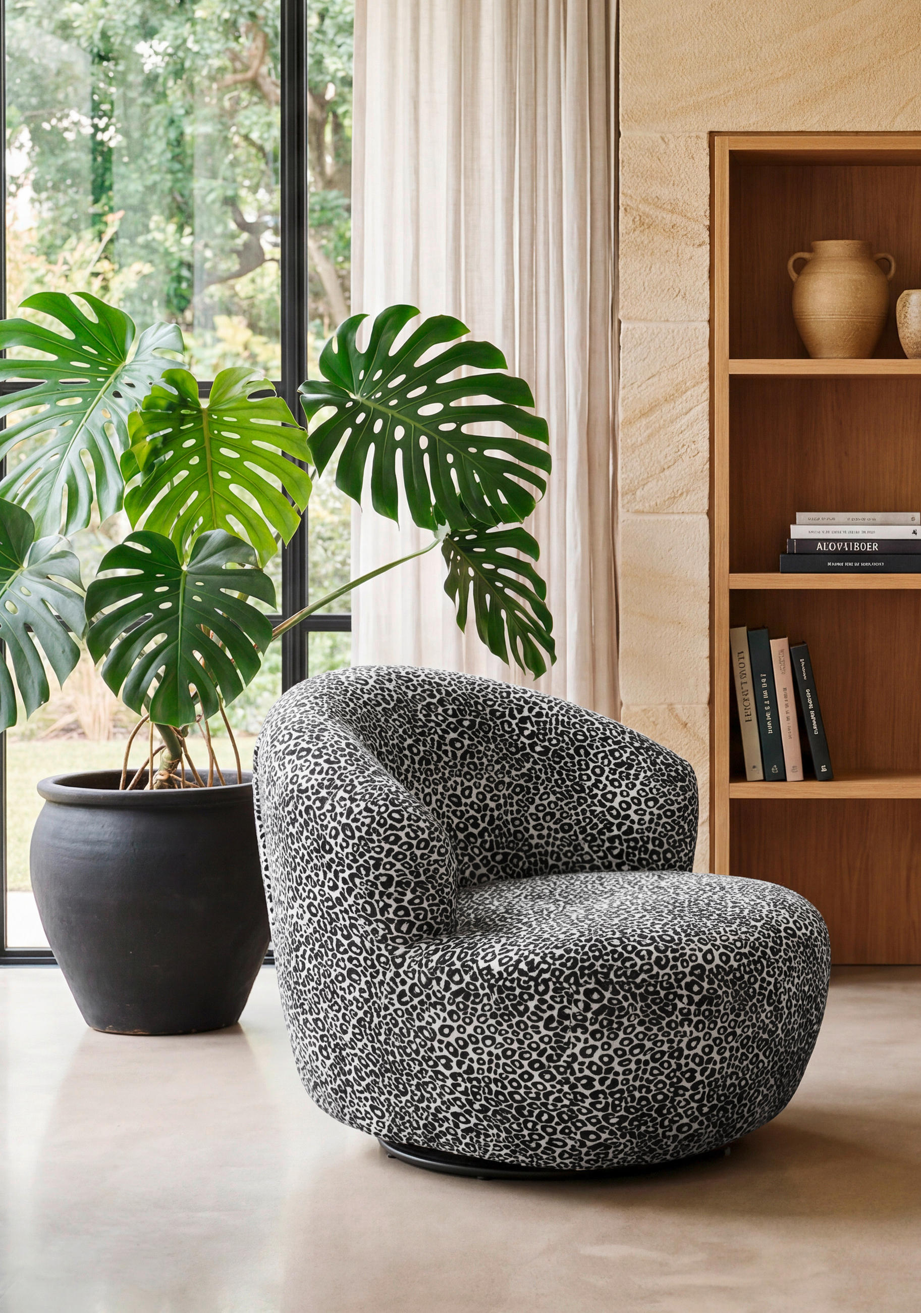 SESSEL in Jacquard, Webstoff Schwarz, Weiß  - Schwarz/Weiß, MODERN, Textil/Metall (110/69/107cm) - MID.YOU