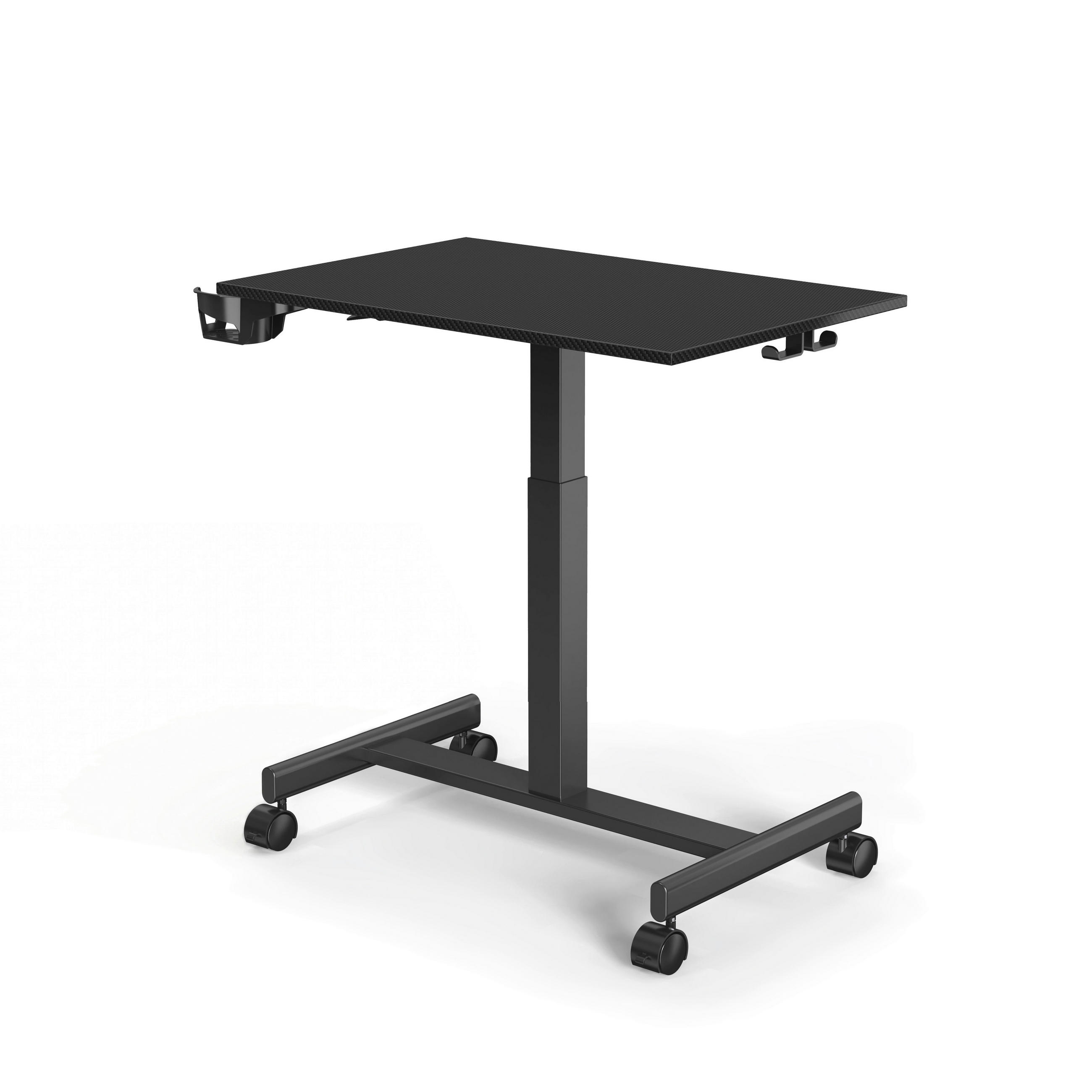 SCHREIBTISCH 72,5/48/71-110 cm Schwarz  - Schwarz, MODERN, Holzwerkstoff/Kunststoff (72,5/48/71-110cm) - MID.YOU