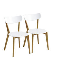 SZÉK SZETT fa natúr, fehér  - natúr/fehér, Design, fa (46/78/55,5cm) - Livetastic