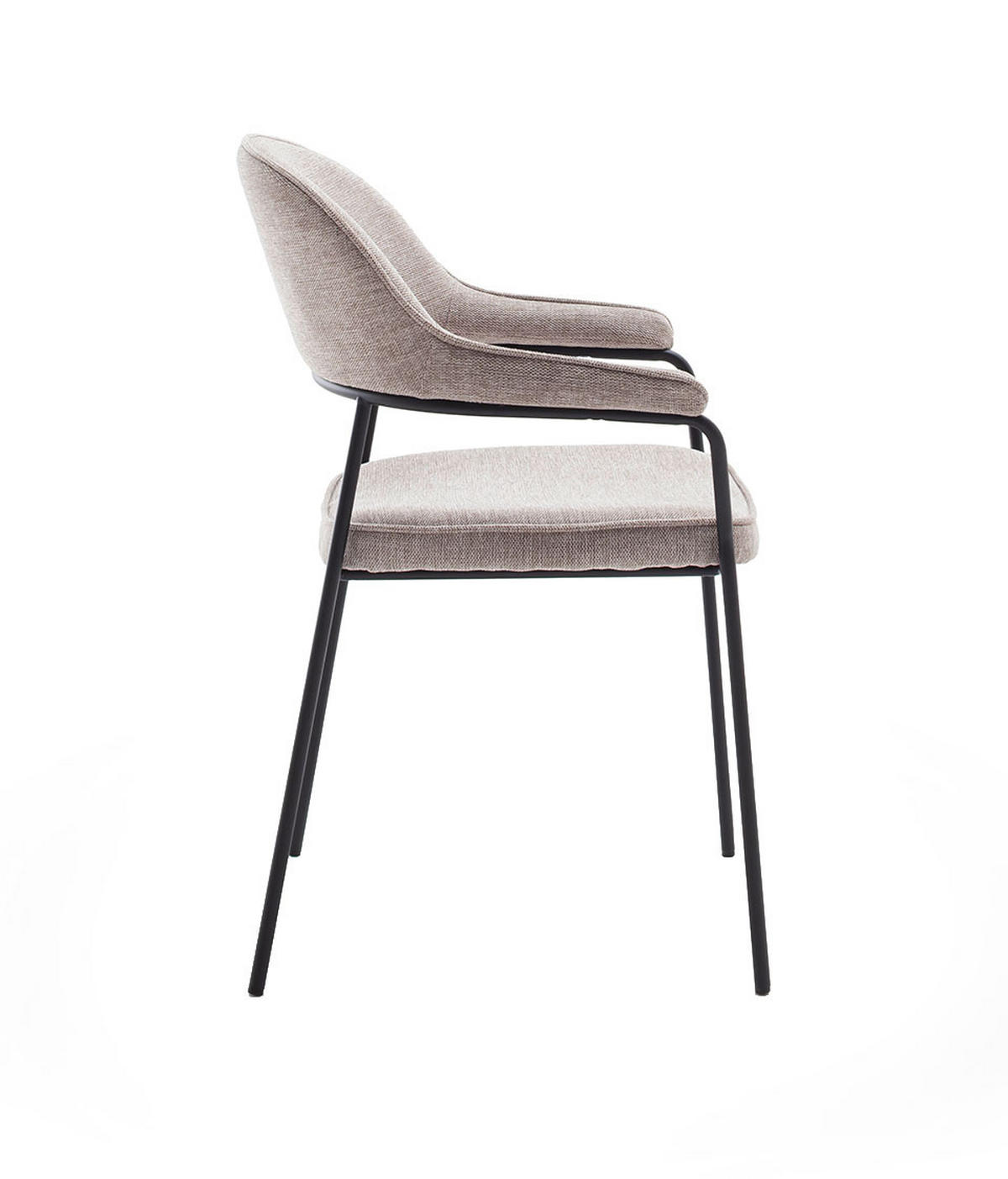 ARMLEHNSTUHL  in  - Sandfarben/Schwarz, MODERN, Textil/Metall (56,5/85/56,5cm)