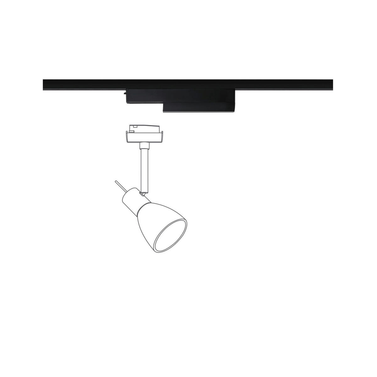 SCHIENENSYSTEM-ADAPTER - Schwarz, Basics, Kunststoff (16,6/5,0cm) - Paulmann