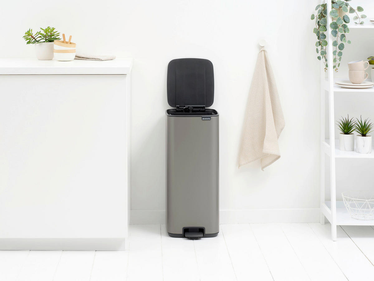 KANTA SA PAPUČICOM  30 l   - antracit/platinasta, Dizajnerski, metal/plastika (28,8/64,7/35,8cm) - Brabantia