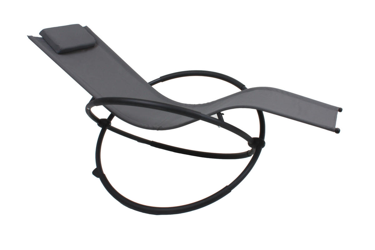 SCHAUKELLIEGE  - Dunkelgrau/Schwarz, Basics, Kunststoff/Metall (162/78/66-105cm) - Gardenson