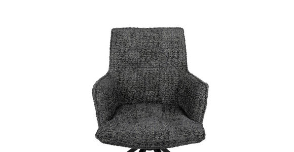 ARMLEHNSTUHL in Eisen Chenille - Schwarz/Dunkelblau, Design, Textil/Metall (59/89,5/63cm) - Novel