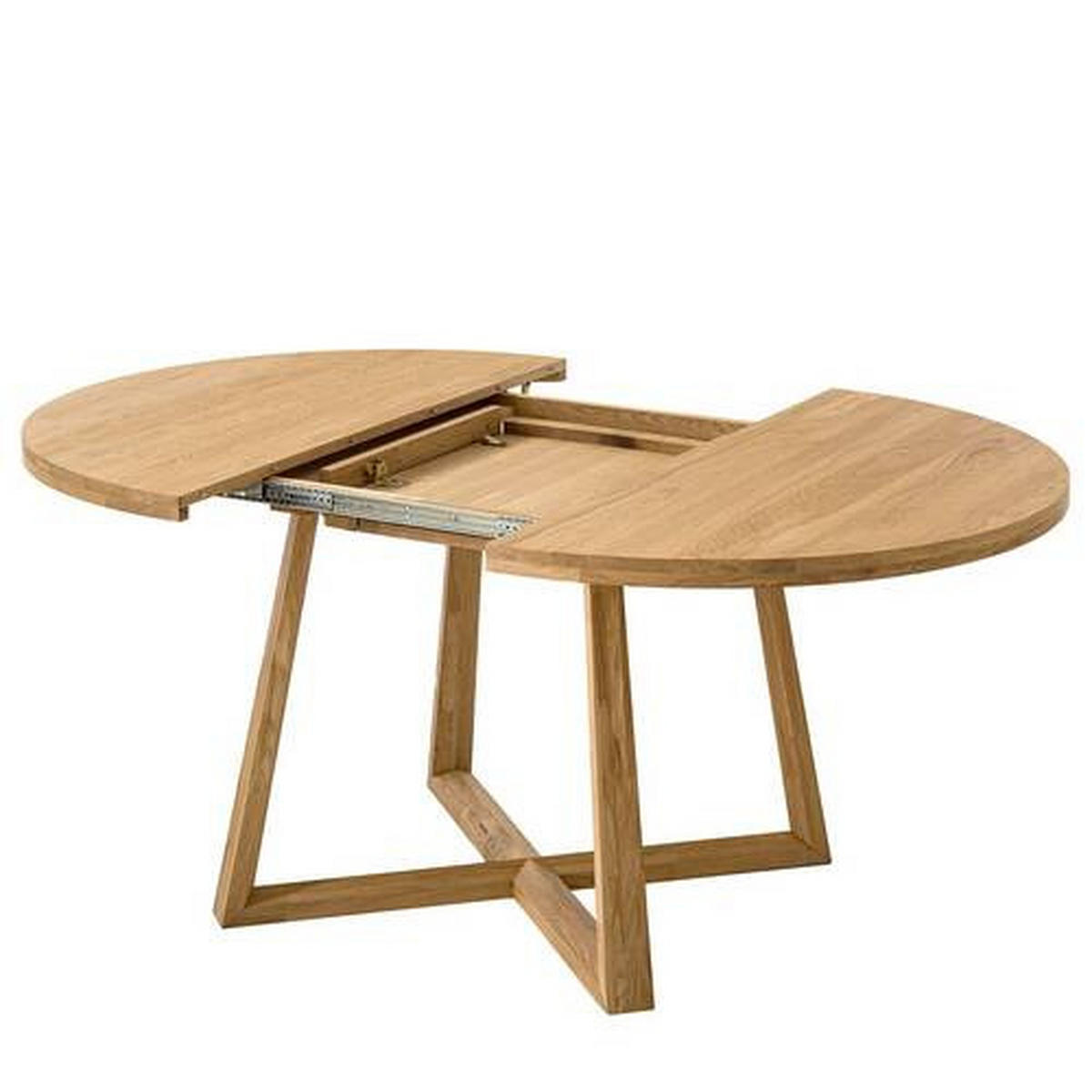 MATBORD skogsek rund  utdragbar, lämplig för offentlig miljö  - skogsek, Natur, trä (120-160/120/75cm) - home24