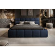 POLSTERBETT 140/200 cm,  in Dunkelblau,  - Schwarz/Dunkelblau, Design, Kunststoff/Textil (140/200cm) - Esposa