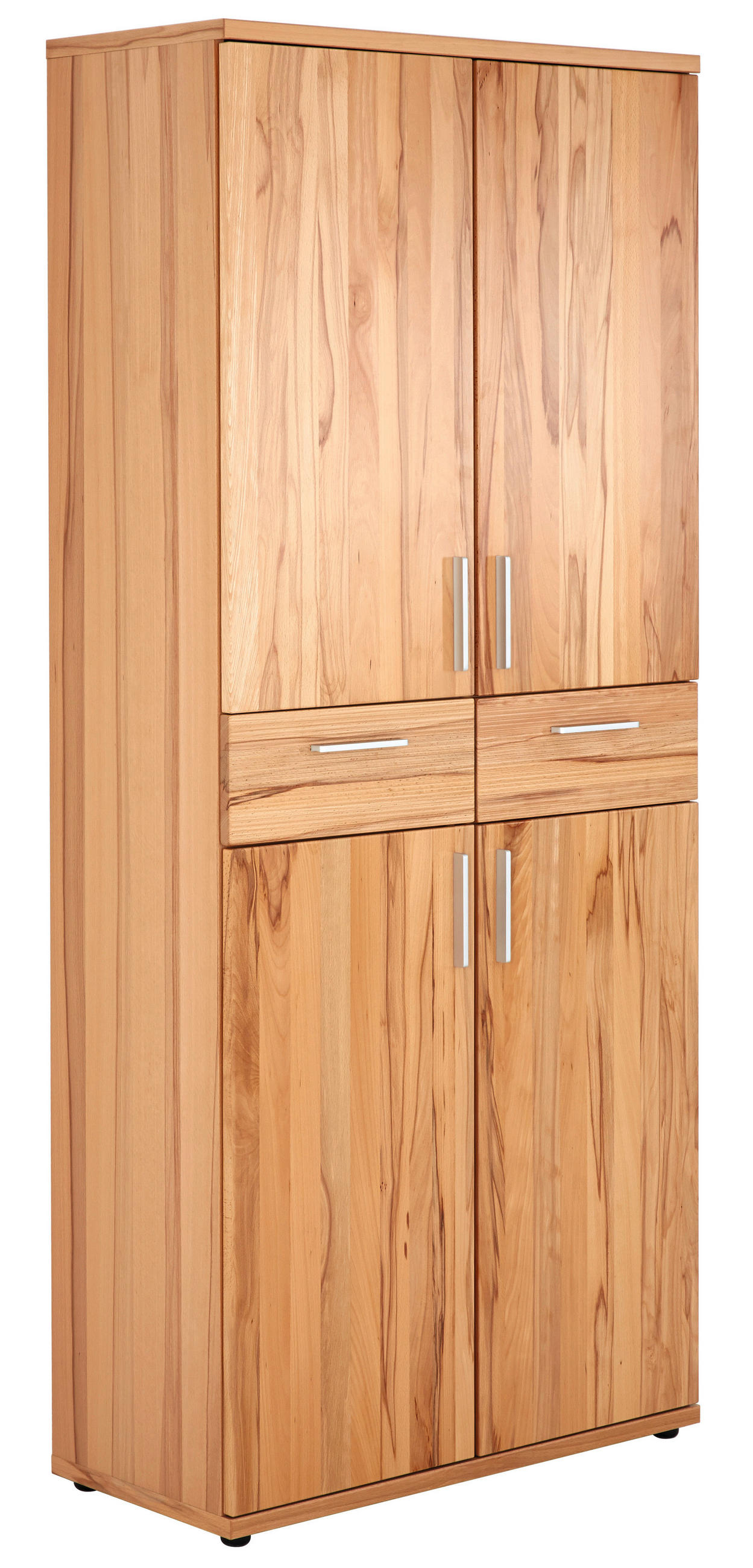 SCHUHSCHRANK Kernbuche furniert, teilmassiv Buchefarben - Chromfarben/Buchefarben, Design, Holz/Kunststoff (84/191,5/39cm)
