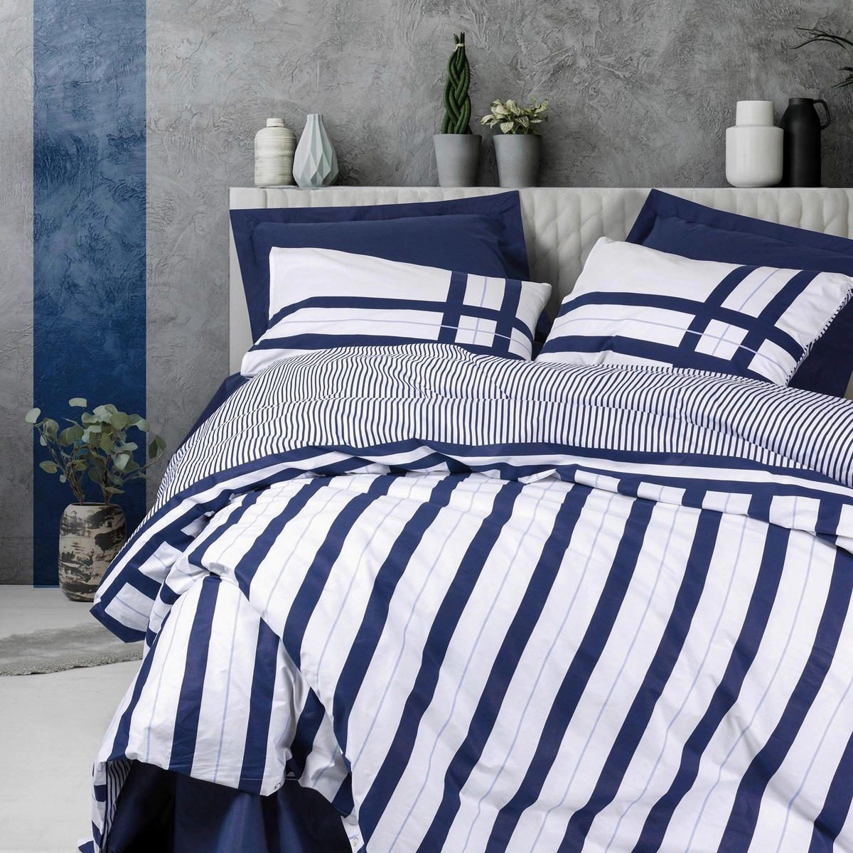 BETTWÄSCHE 135/200 cm  - Dunkelblau, Basics, Textil (135/200cm)