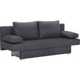 SCHLAFSOFA in Webstoff Dunkelgrau  - Dunkelgrau/Alufarben, Design, Kunststoff/Textil (190/74-86/80cm) - Carryhome