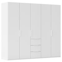 DREHTÜRENSCHRANK 251/235/61 cm,  in Weiß, 5-türig  - Weiß, Basics, Holzwerkstoff/Metall (251/235/61cm) - Novel