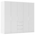 DREHTÜRENSCHRANK 251/223/61 cm,  in Weiß, 5-türig  - Weiß, Basics, Holzwerkstoff/Metall (251/223/61cm) - Novel