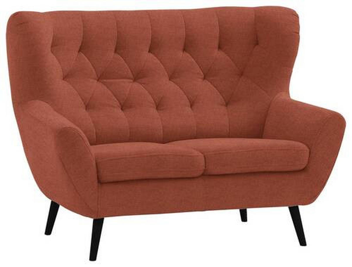 2-SITZER-SOFA in Mikrofaser Rostfarben  - Rostfarben/Schwarz, Design, Holz/Textil (137/101/95cm) - Stylife