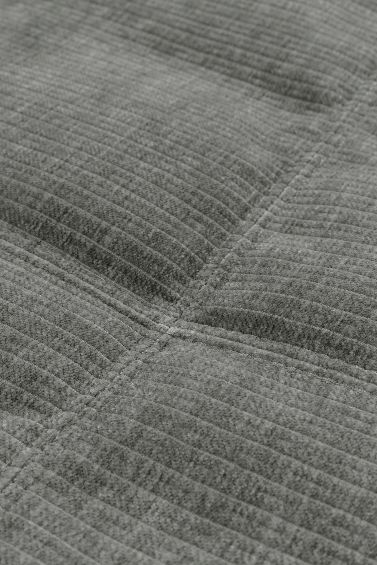 BIGSOFA Cord Grau  - Schwarz/Grau, MODERN, Textil (264/83/126cm) - Trendmanufaktur