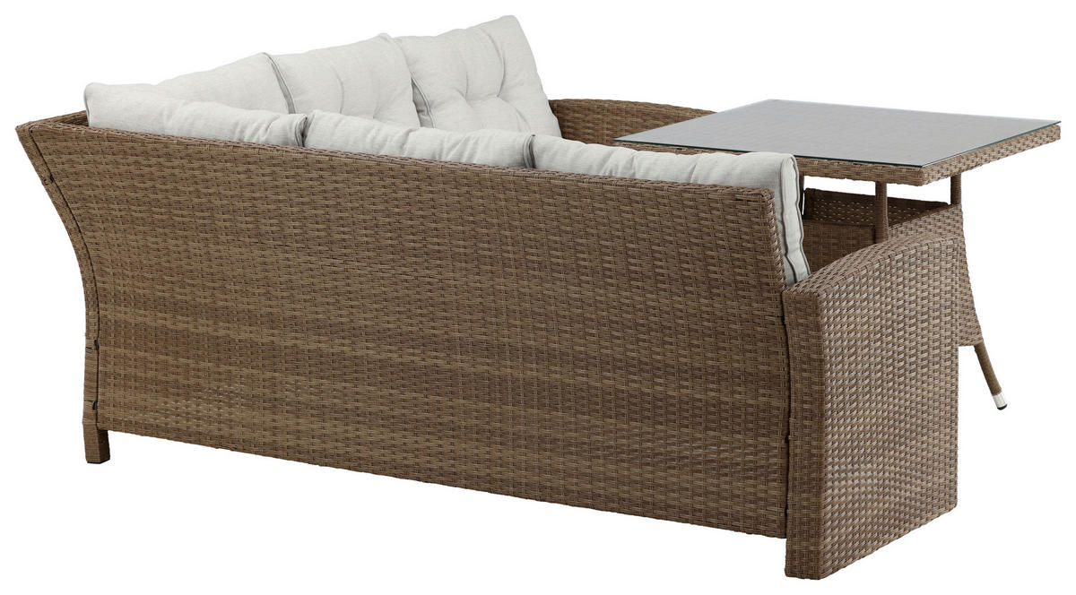 LOUNGEGARNITUR   Rattan  - Braun, KONVENTIONELL, Holz - Gardenson