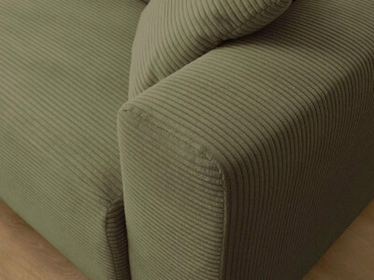 ECKSOFA Ottomane links  ATILLA Hellgrün Cord  - Schwarz/Hellgrün, MODERN, Kunststoff/Textil (149/244cm)