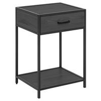 NACHTSCHRANK 42/63/35 cm  - Eschefarben/Schwarz, Design, Holzwerkstoff/Metall (42/63/35cm) - Carryhome