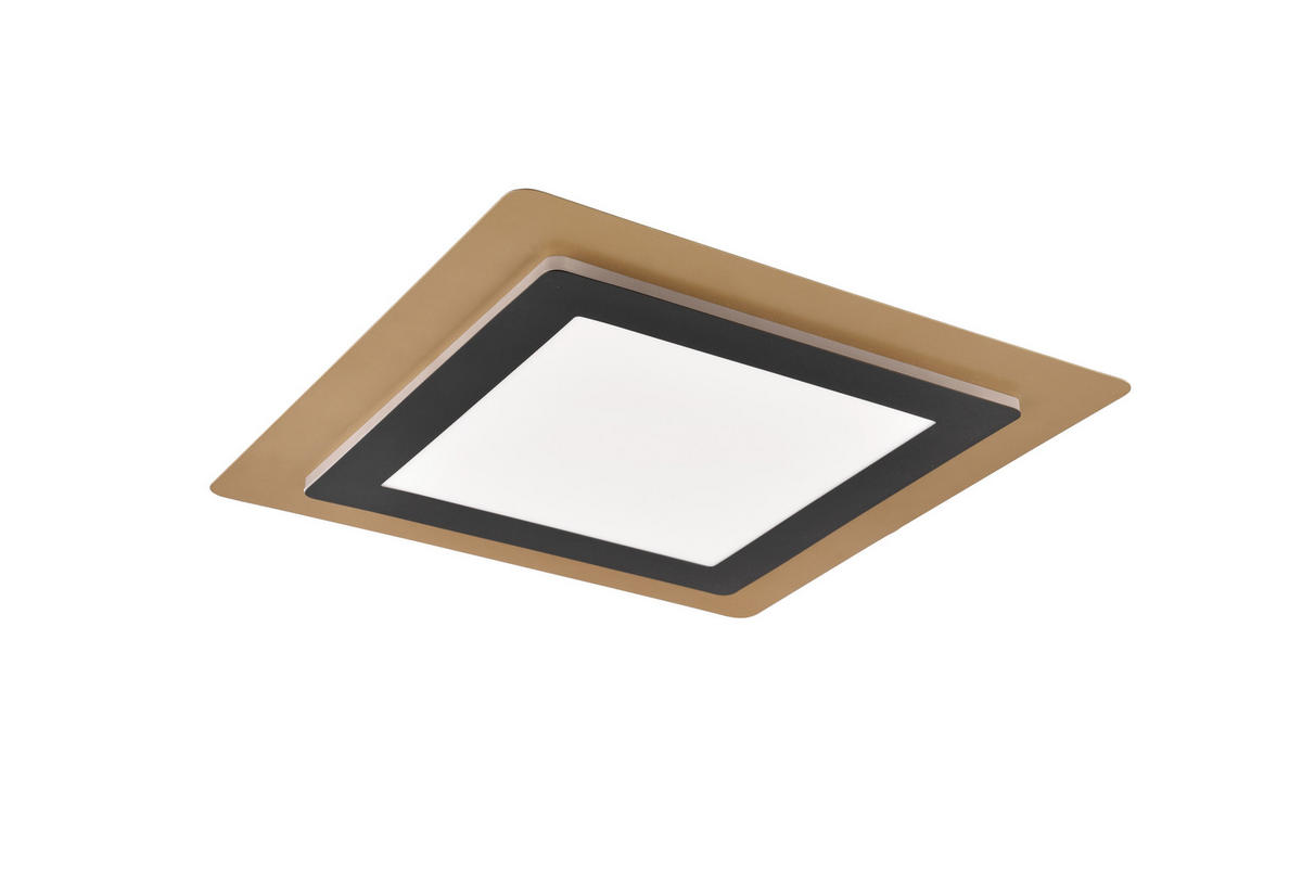 LED-DECKENLEUCHTE    45/45/4,2 cm  - Goldfarben/Schwarz, Design, Metall (45/45/4,2cm) - Trio Leuchten