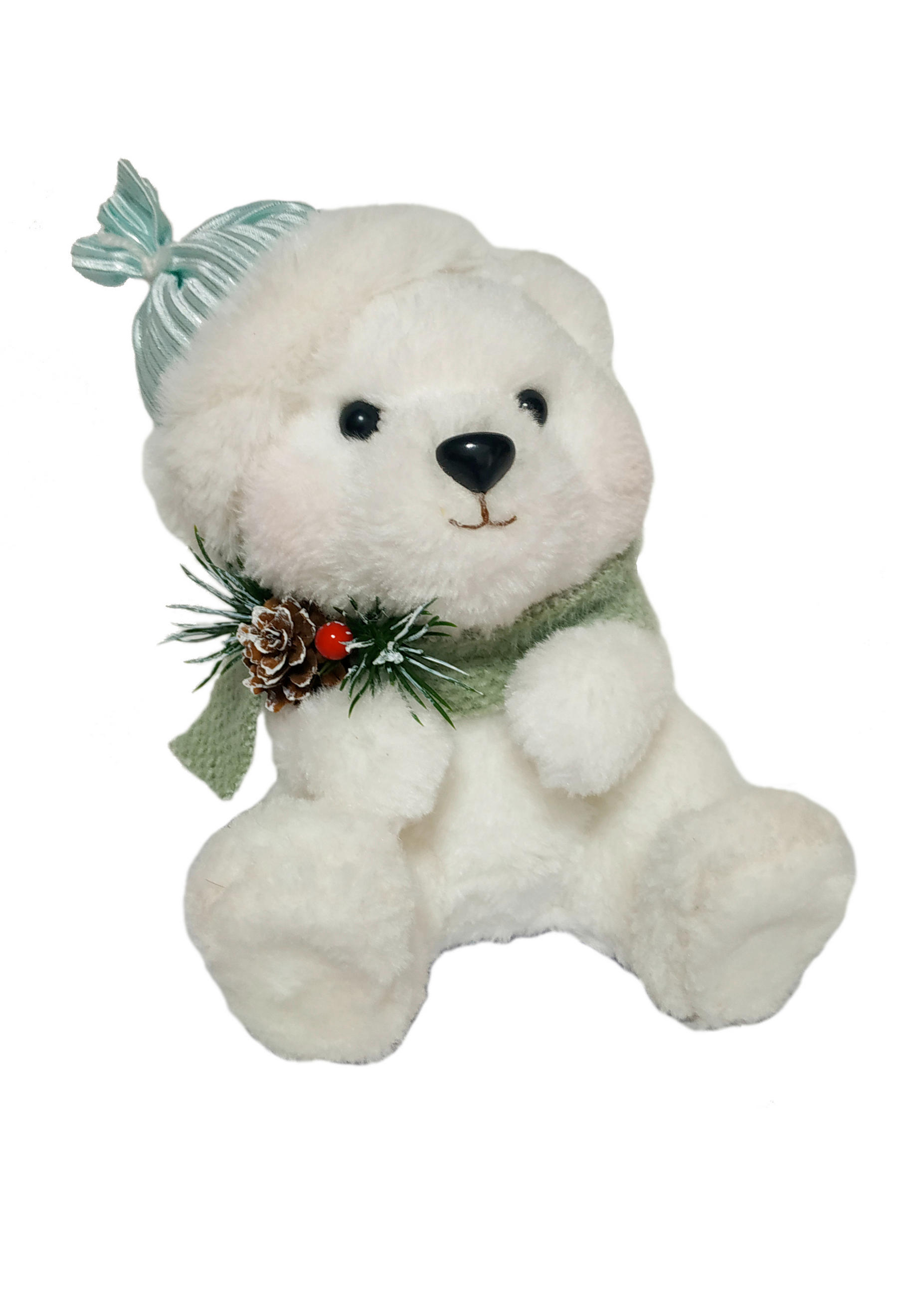 URS DECORATIV - alb, Lifestyle, plastic/materiale naturale (15/19/15cm) - X-Mas