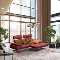 ECKSOFA in Echtleder Weinrot  239/150 cm  - Beige/Weinrot, Design, Leder/Metall (239/150cm) - Koinor