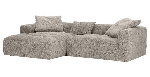 ECKSOFA Braun  inkl. Zierkissen, Rückenkissen, Rücken echt  - Schwarz/Braun, KONVENTIONELL, Kunststoff/Textil (170/276cm) - Carryhome