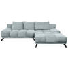 ECKSOFA Türkis Chenille  - Türkis/Schwarz, MODERN, Textil/Metall (290/182cm) - Hom`in