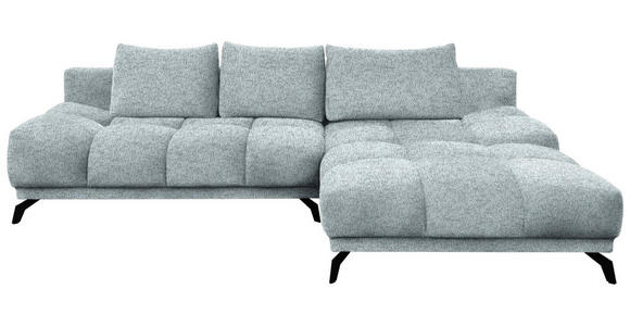 ECKSOFA Türkis Chenille  - Türkis/Schwarz, MODERN, Textil/Metall (290/182cm) - Hom`in